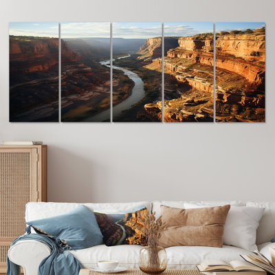 Canyon de Shelly, rivière de montagne de l'Arizona, art mural pour salon, 5 pièces