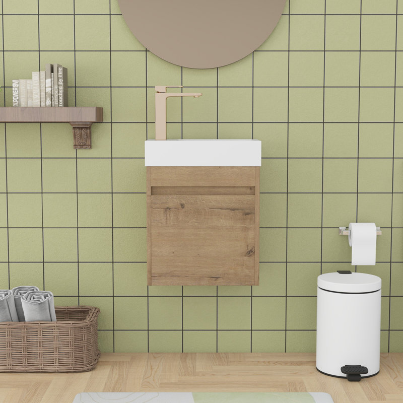 Meuble-lavabo 18 po, Imitation chêne