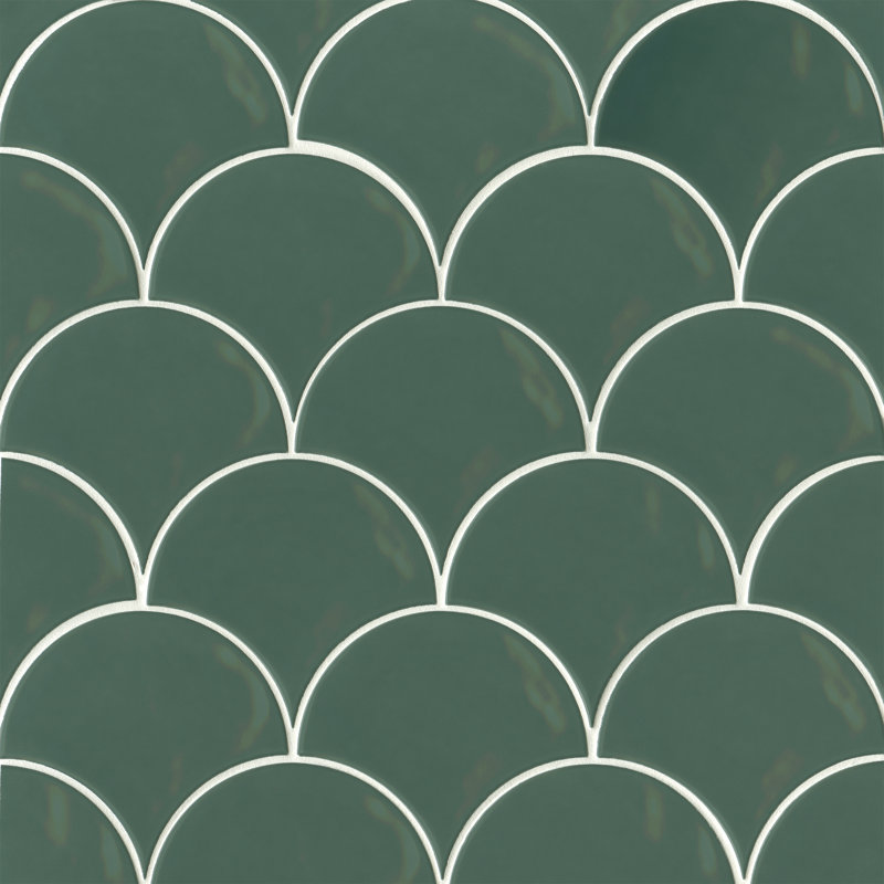 Sorrento 6 in. x 7 in. Glossy Ceramic Tile, Verde