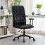 Fauteuil de bureau en polyuréthane à haut dossier - hauteur réglable, pivotement à 360 °, siège en mousse souple, accoudoirs, structure et roues noires - Fauteuil de direction rétro pour bureau personnel, bureau ou espace de travail-112744211