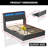 41.3'' Wings Headboard Bed Frame with 4 Under-bed Portable Storage Drawers and LED Light-1417703133-1417703131