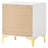 Gold 2-Drawer Rectangular Nightstand-1187670278