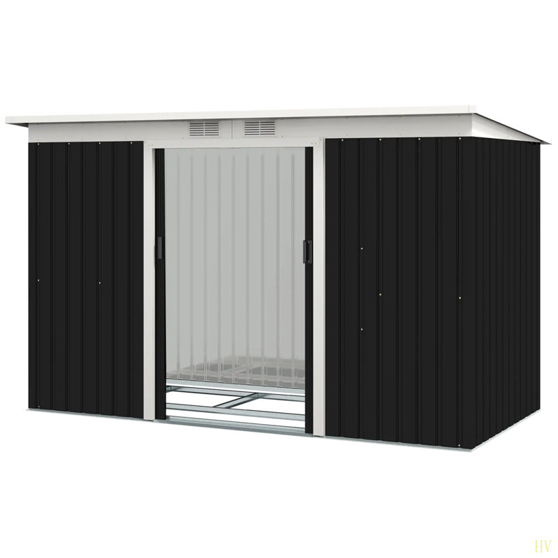 Garden Storage Shed  Outdoor Storage Shed 9' X 4'  Tool House With Double Lockable Doors For Backyard, Patio, Lawn, Garage