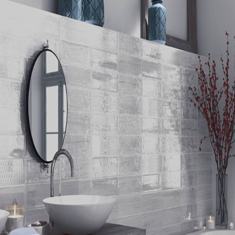 Jones 12" x 4" Polished Ceramic Tile, Cream