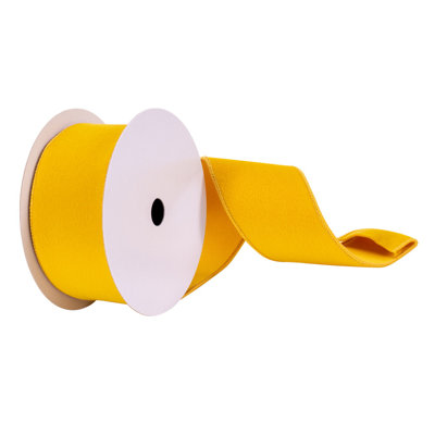 Ruban de feutre en fourrure moutarde 2,5 po x 10 verges The Holiday Aisle®