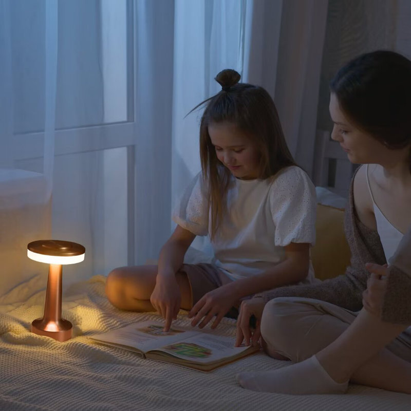 Portable LED Table Lamp 3-Levels Brightness Touch Sensor Control Touch Sensor Control, Rose Gold