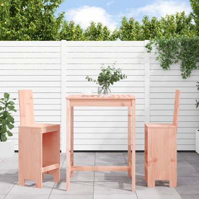 Nathaneil 17 Stories Bar Set with Wood Frame and Solid Wood Outer Material