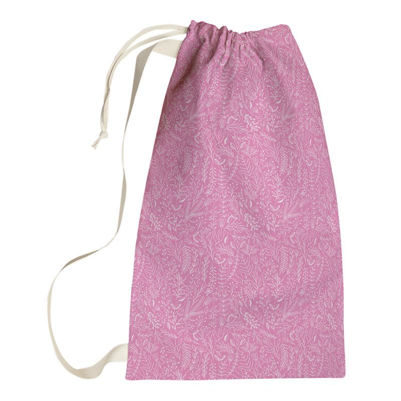 Leffel Fabric Laundry Bag with Handles, Large (76.5" H x 29.5" W x 1.5" D), Pink