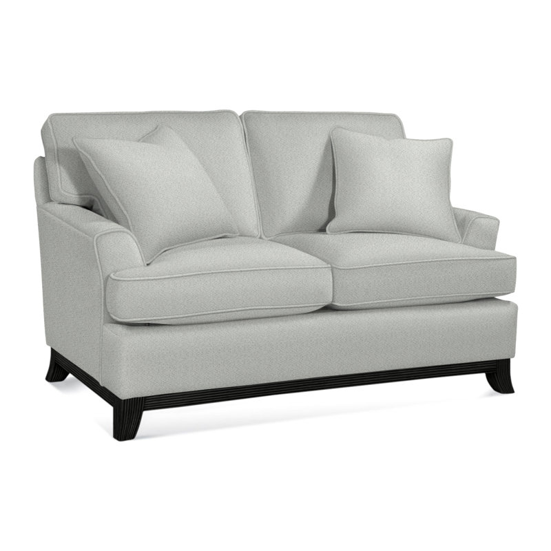 Causeuse rembourrée Oaks Way, Finition noir antique, Rayures bleu marine 0220-61