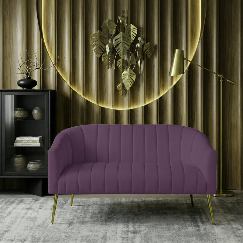 Mossley 51" Recessed Arm Loveseat with Reversible Cushions, Pink