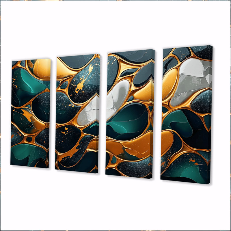 Clocher - tuile abstraite, décoration murale - art mural moderne, 4, H 28 po x l 48 po