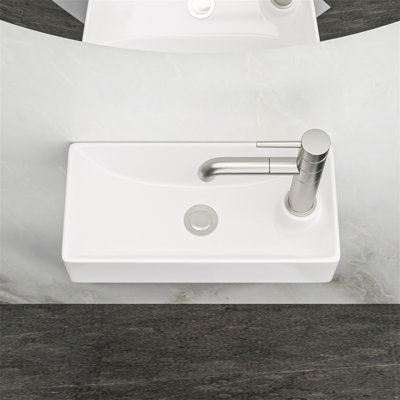 MONSFEST 8.7 " Ceramic Rectangular Bathroom Sink