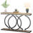 Industrial Console Table 55" - Narrow Long Entryway Sofa Table With Geometric Metal Frame & Vintage Grey Wood Top