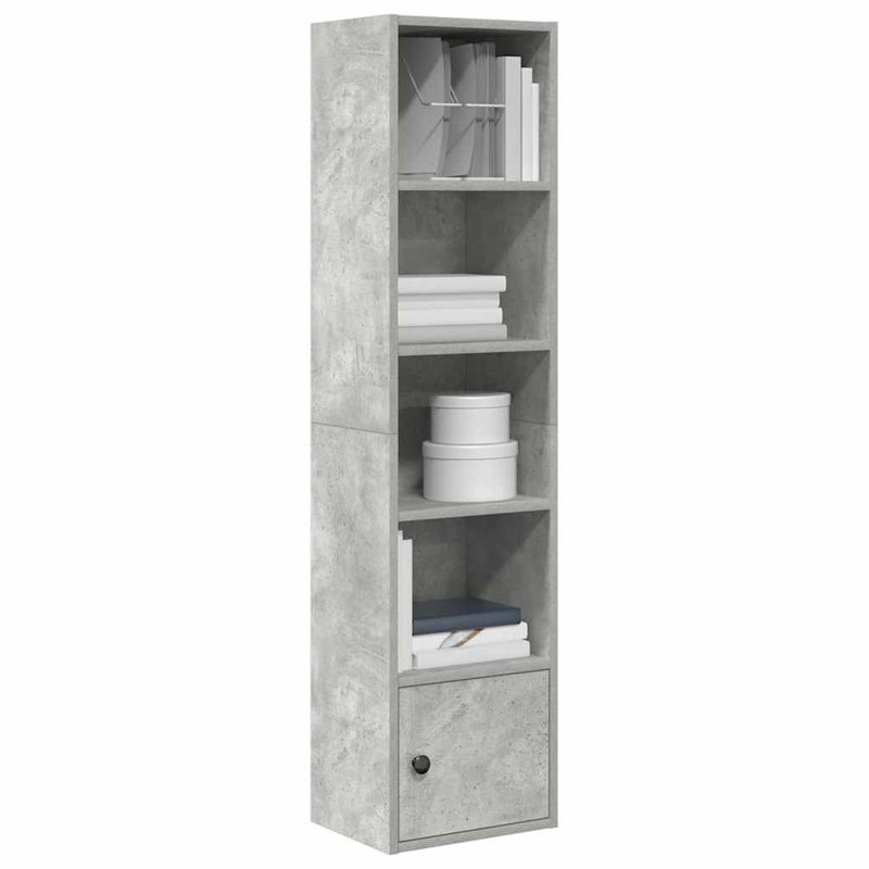 Conary 31cm W Bookcase, Concrete Grey, (5 Shelves) 127cmH x 31cmW x 24cmD
