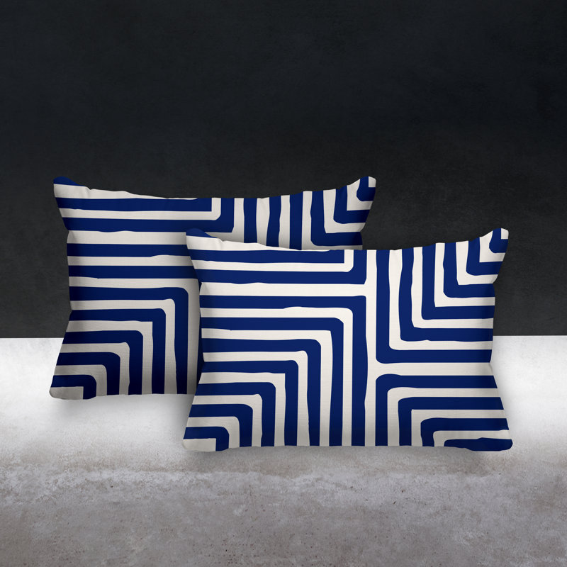 Coussin lombaire intérieur / extérieur Waren, Bleu marine