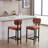 Bar Stools Set Of 2, 26 Inch Modern Upholstered Fabric Counter Height Barstools, Kitchen Island Chairs With Black Metal Legs For Dining Room/Kitchen Island/Bar-220311610