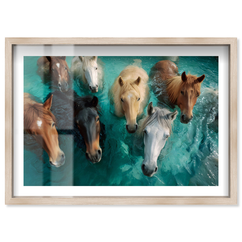 "Herd in the Deep II", reproduction d'art mural par Notoriart, cadre blond, 45 x 30, H 31 po x l 46 po, Cadre blond