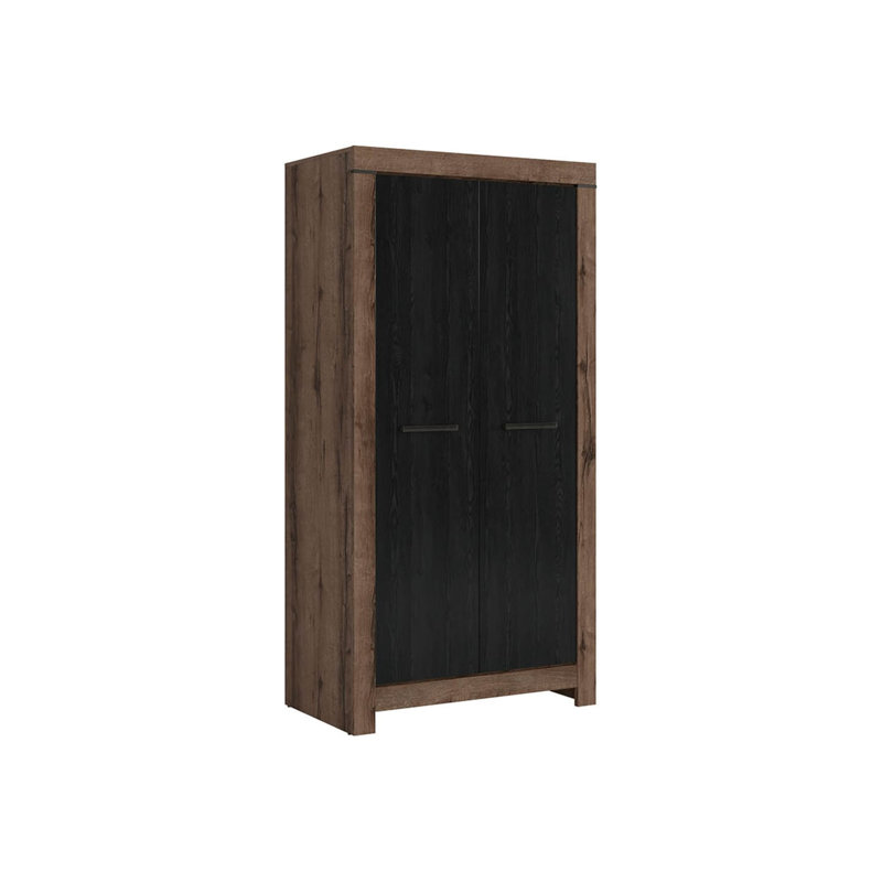 Manufactured Wood Wardrobe, Oak/Black
