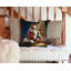 Coussin décoratif teckel et père Noël-101410361