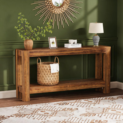 Console de 160 cm pour entrée, table d'entrée étroite et longue en bois pour salon ou couloir.