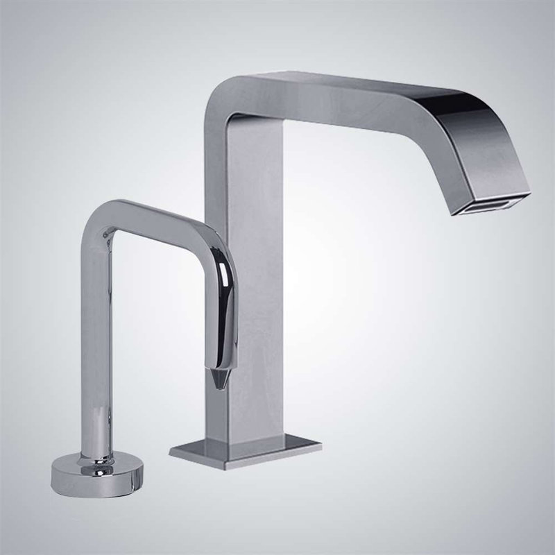 Automatic Sensor Faucet and Soap Dispenser with Sleek Modern Appearance