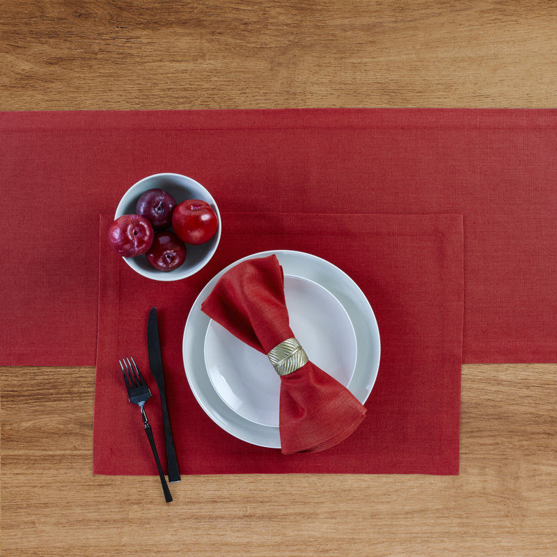 Diana - 100% Pure Linen Dinner Napkins, Cherry