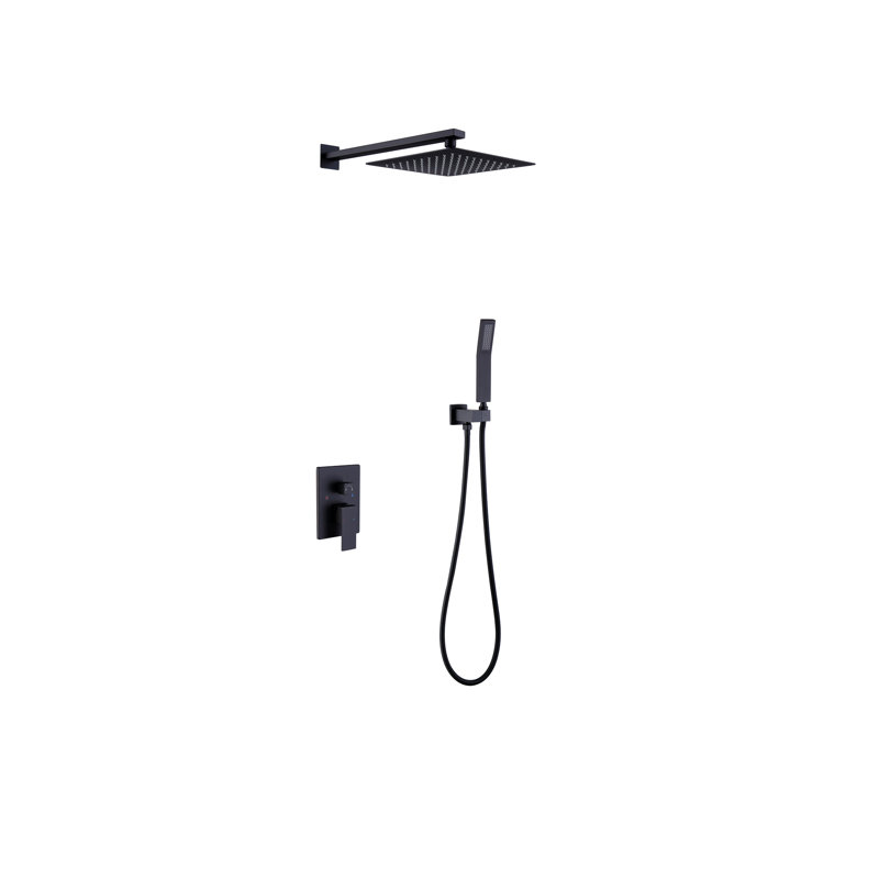 Thermostatic Complete Shower System with Rough in-Valve, Matte Black