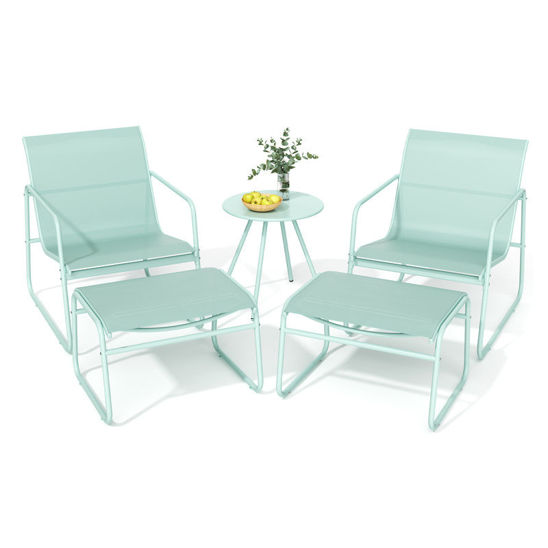 3-Piece Patio Bistro Set, Garden Furniture Set with Table and 2 Chairs, Breathable Textilene Fabric, Patio Furniture Set for Outdoor, Balcony, Bistro, Porch