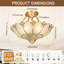 Plafonnier semi-encastré en laiton Lotus, 4 lumières