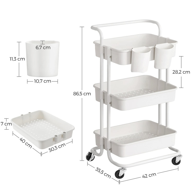 Eljah 86.5cm H x 42cm W Cart with Wheels