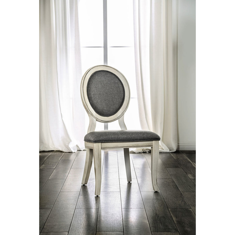 Ensemble de 2 chaises d'appoint Transition, Gris, Blanc antique