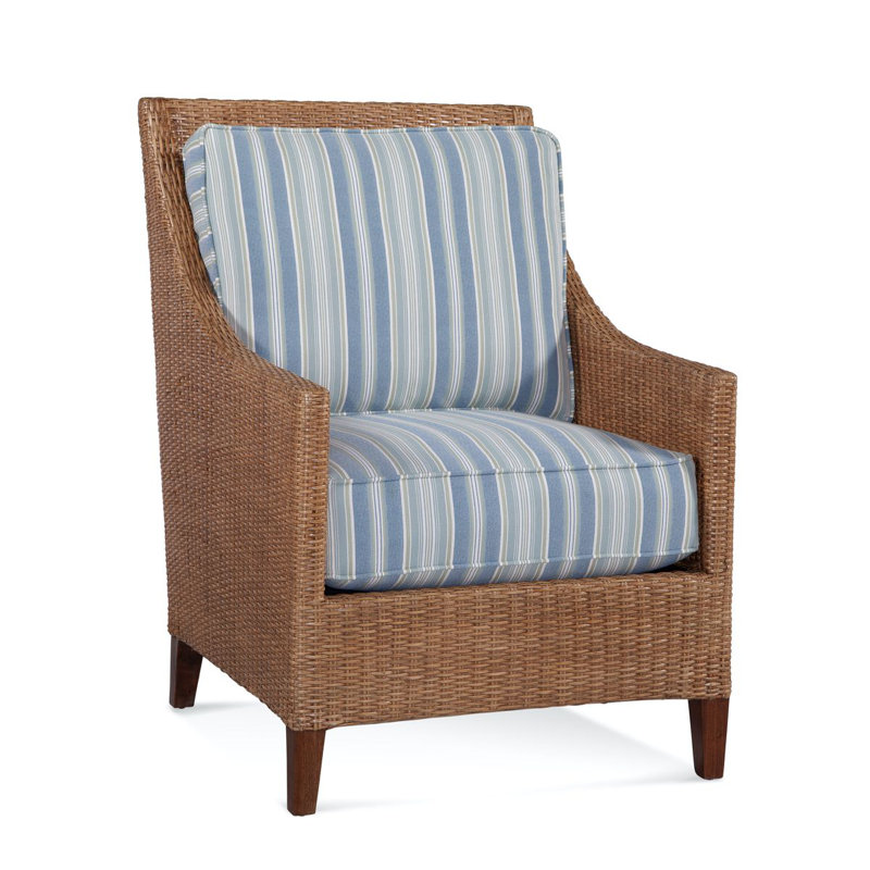 Long Beach Armchair, Honey, Green and Blue Stripe; 0252-54
