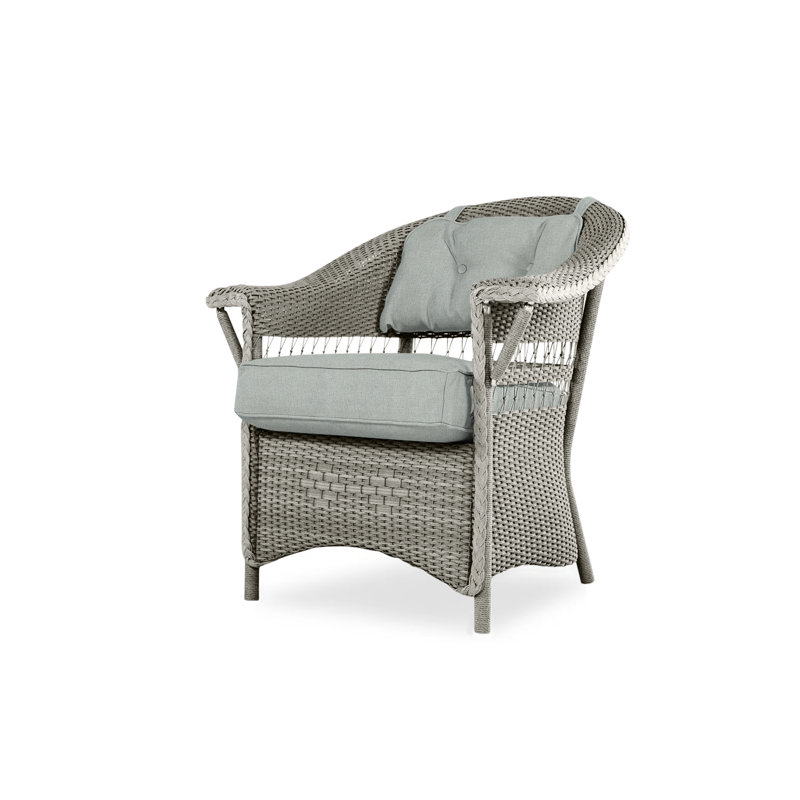 Nantucket Outdoor Dining Armchair, Rumba Straw, Pewter