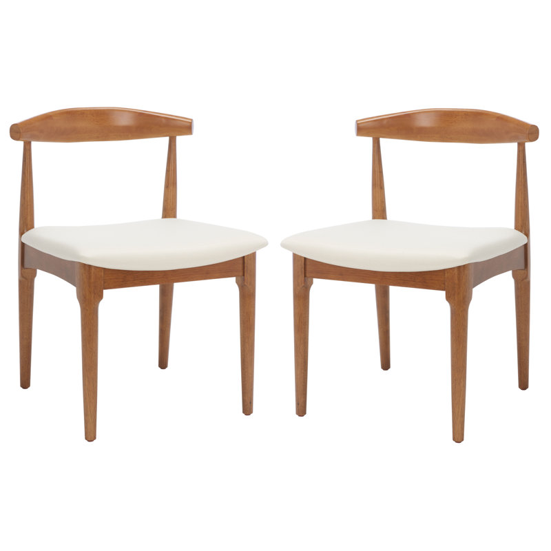 Chaise d'appoint rembourrée Jakob, Noyer, Blanc