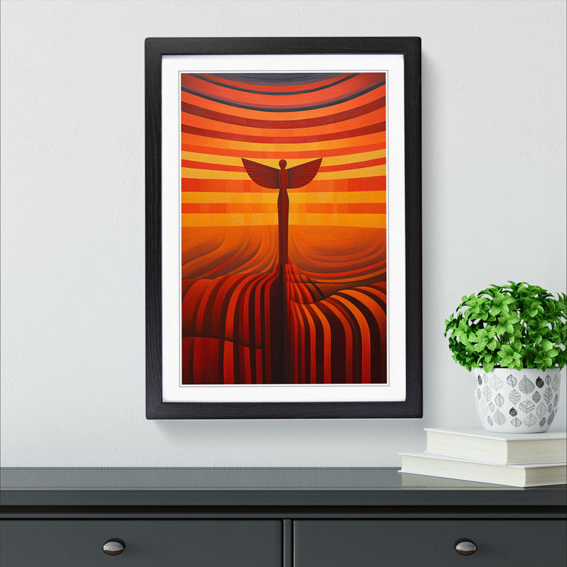 Single Picture Frame Print on Wood, 34cm H x 25cm W, Black Framed