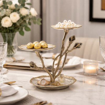 Artistic Calla Lily‑Inspired 3‑Tier Decorative Tray Stand