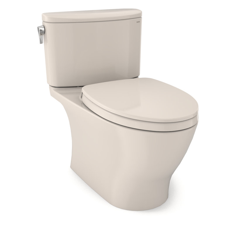 Aquia® IV Dual-Flush Elongated Two-Piece Toilet (Seat Included), Sedona Beige, Left
