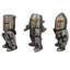 Ensemble de 3 figurines de chevaliers croisés médiévaux 3 pièces