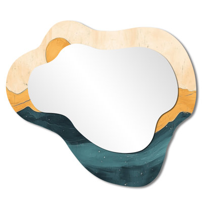 Ink Desert Mirage - Desert Asymmetrical Decorative Mirror, Global irregular Wall Mirror, Printed on Metal