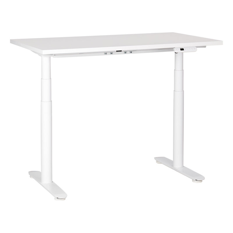 Garrey Adjustable Metal Base Standing Desk, 132cm H x 120cm W x 72cm D, White, White