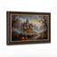 Manoir victorien hanté avec citrouilles illuminées sur une toile murale d'Halloween-1859633831