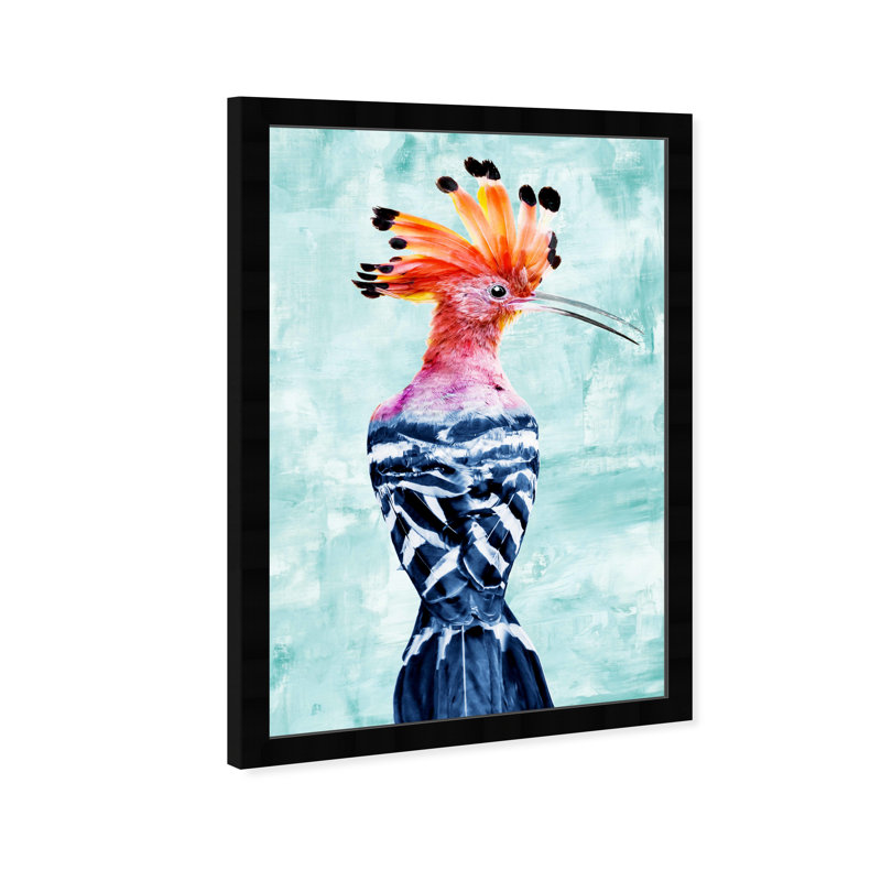 «Hoopoe Colorful Bird» par Oliver Gal - impression encadrée, Cadre noir, H 17 po x l 12 po