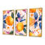 Ensemble de salon art floral jaune et rose avec arbres orange et fruits II-107170002-107170004