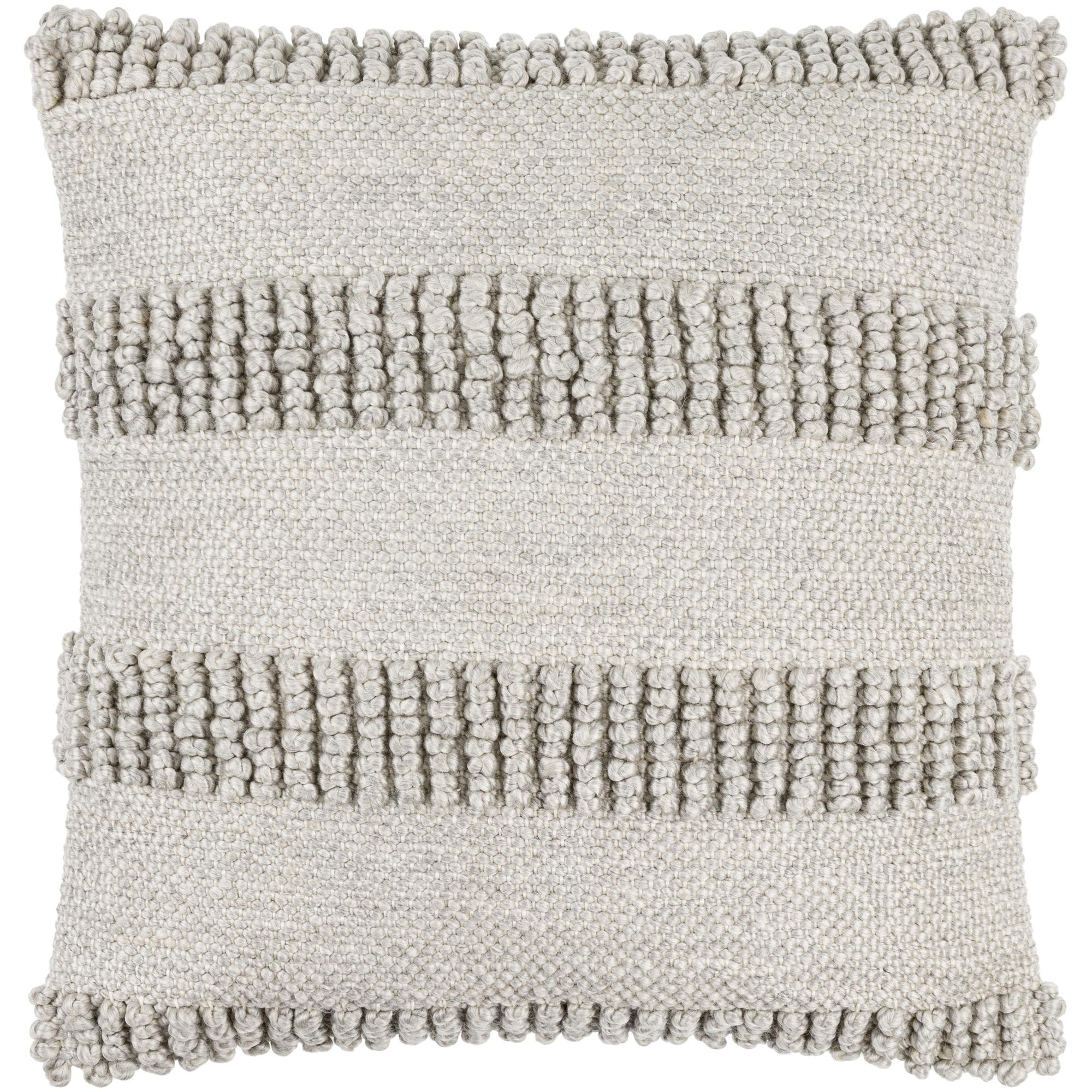 Fernan Striped Throw Pillow, Gray, 20"H x 20"W, Down