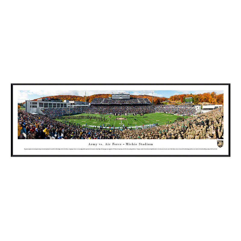NCAA " College Football And Basketball ", Black Floater Framed, 13.75" H x 40.25" W x 0.88" D