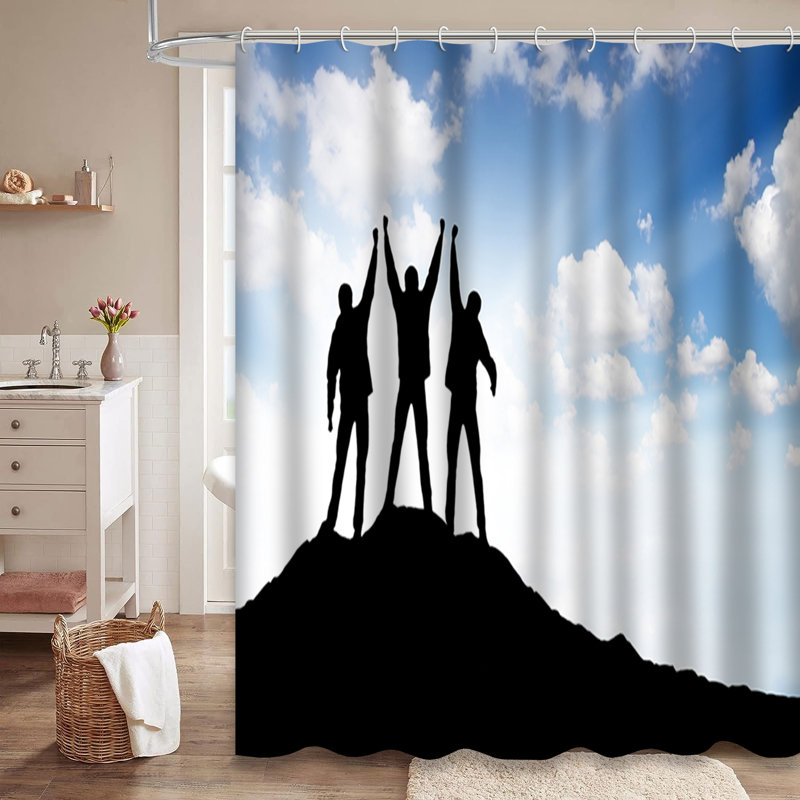 Rideau de douche à 12 crochets Mountain Sunrise, L 72 po x l 72 po