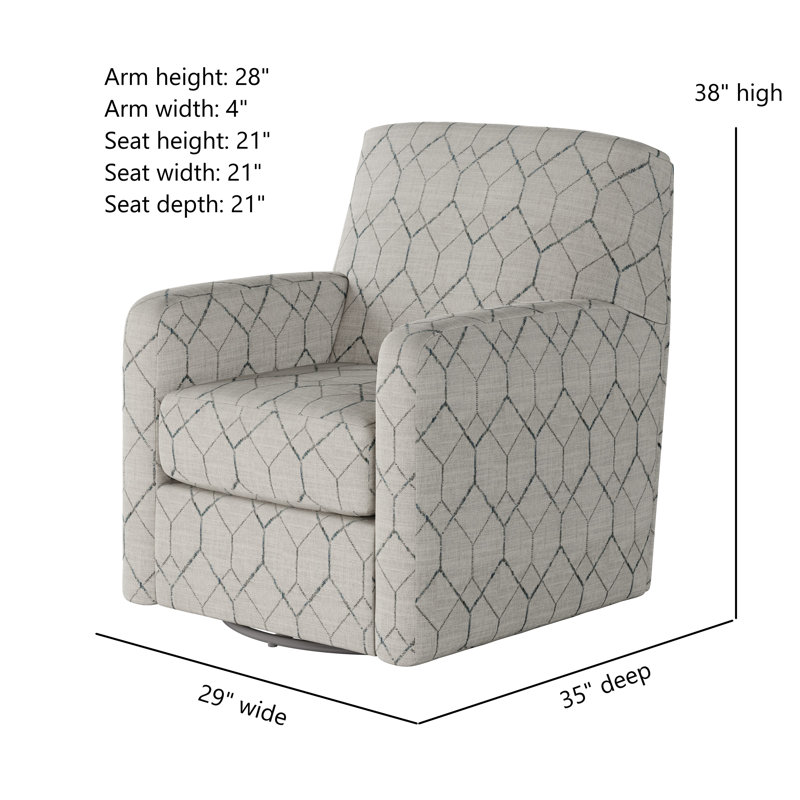 Fauteuil oscillant pivotant Balina Bindi, H 38 po x l 35 po x P 29 po, Confetti Tango