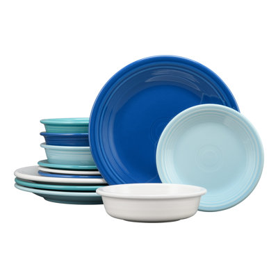 Magasiner les ensembles mixtes Service de table 12 pièces Fiesta Coastal Blues Classic