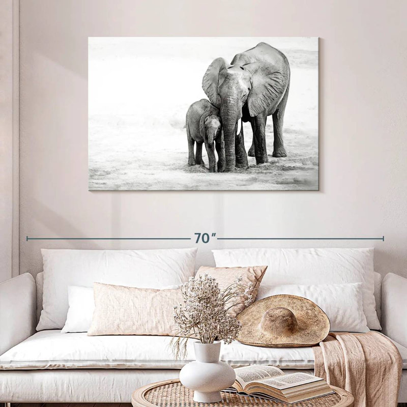 Brampt Cuddling Elephants, 30" H x 45" W