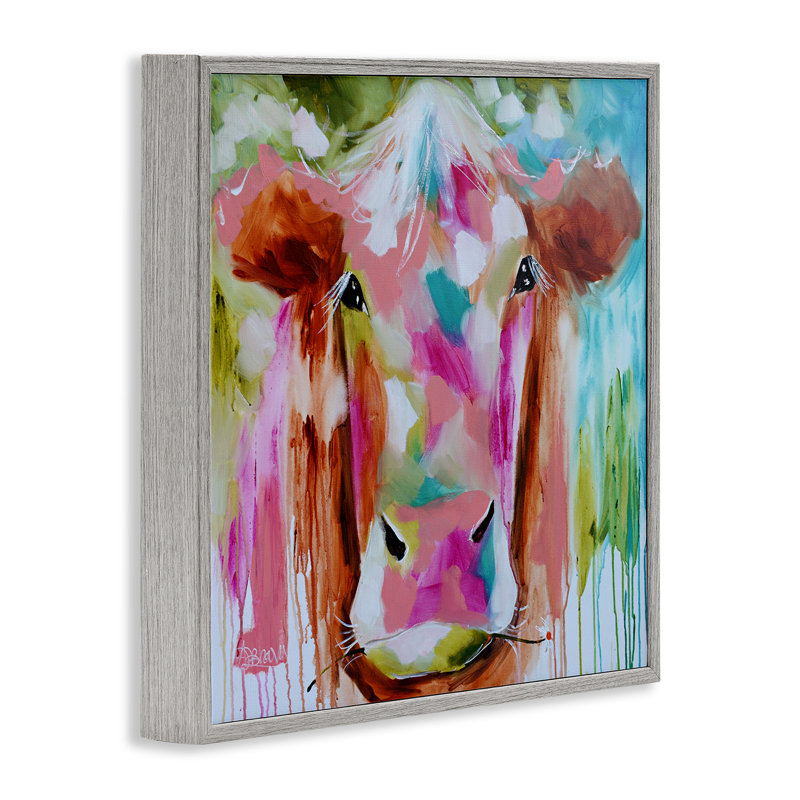 Vache Expressionist Vibrant, giclée par Amanda Brooks, Estampe numérique Farmhouse, H 12 po x l 12 po